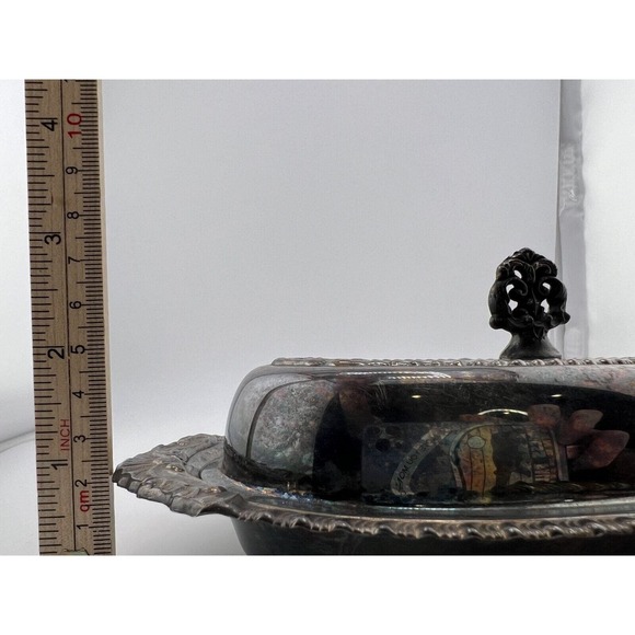 Vintage Collectible Tableware Antique Silver-Plated‎ Butter Dish With Lid - Picture 7 of 8